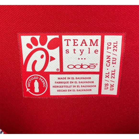Chick-Fil-A Oobe Team Style Uniform Employee Mens XL Short Sleeve Red Polo Shirt - Picture 4 of 5